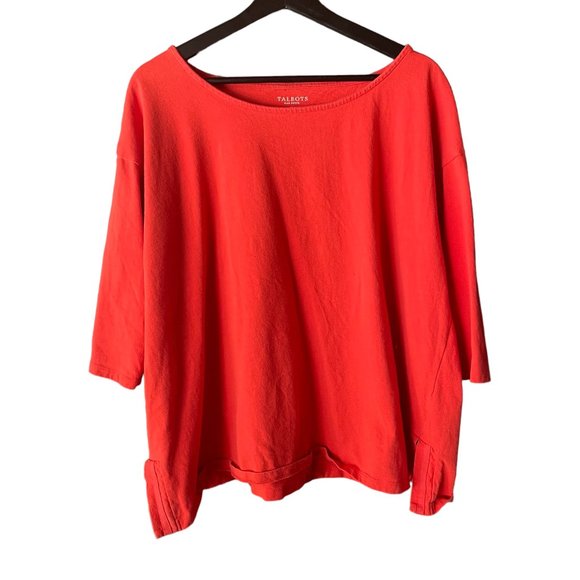 Talbots Tops - ✨5/$20 ✨  Talbots Red 3/4 sleeve top size 2xp